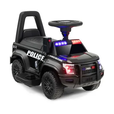 $88.49 • Buy 6V Kids Ride On Police Car Toy With Real Megaphone & Siren Flashing Lights Black