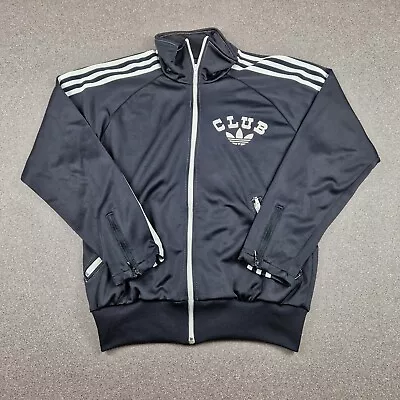 Adidas Track Jacket Mens Small Black Original Club Firebird Tracksuit Top Retro • $37.32