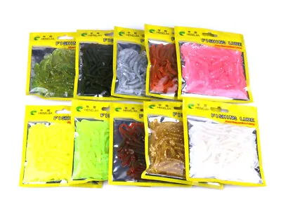 $2.22 • Buy 50pcs Small Soft Plastic Grubs Bait HENGJIA Pike Lure Worm Artificial Swimbait