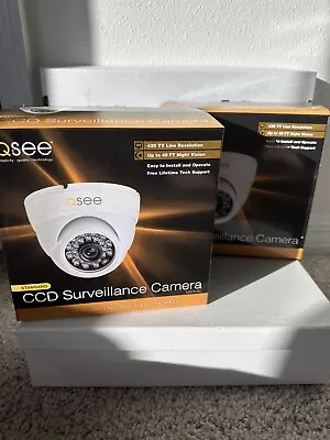 Set Of 2 Q See Standard CCD Surveillance Dome Camera QSC414D Weatherproof Day/Ni • $69.99