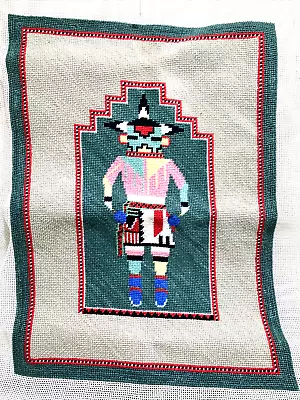 Hopi Kachina Dancer Finished Needlepoint Unframed Vibrant Wool 10-3/4 X 14-1/2  • $70