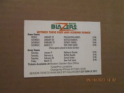 MILL Boston Blazers Vintage Defunct Coors Light Team Logo Card Schedule • $15