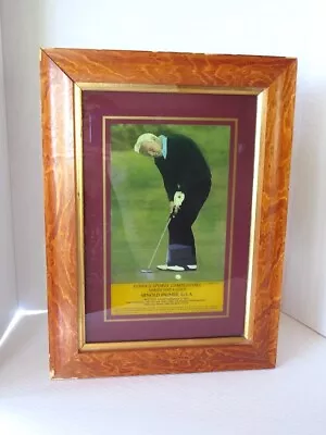 Vtg RARE 1990 Arnold Palmer Golf Print English Glass Painting UK Framed Golfer • $72.50