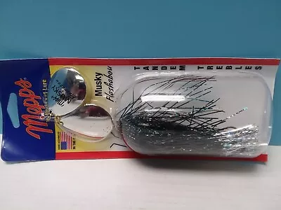 Mepps - Musky Flashabou Double Blade Spinner - Silver Blk - 1-1/2oz MFD7T S2-BKS • $21.95