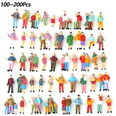 100/200pcs 1:87 Scale People Model Trains Painted Figures /Passengers /People AU • $7.89