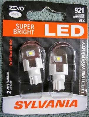 Sylvania Zevo Super Bright White 921 (912) Fin LED 12v  2.1W - 2 BRAND NEW Bulbs • $17.95