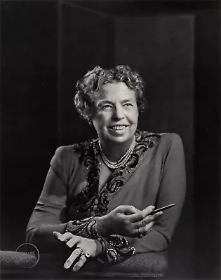 1955 Vintage Yousuf Karsh Photo Portrait Anna Eleanor Roosevelt Engraving 13x15 • $103.98