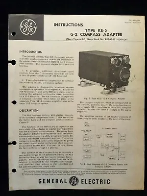 Type KE-5 G-2 Compass Adapter Navy MA-1 GE General Electric Instructions • $24.99