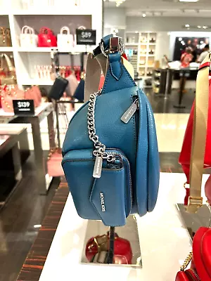 Michael Kors Maisie Women Large Pebbled Leather 2 In 1 Sling Pack Belt Bag Teal • $86