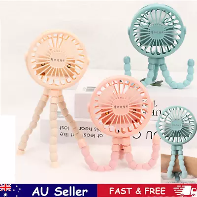 Mini USB Fan Flexible Octopus Clip-on Handheld Fans For Baby Stroller With LED • $17.38