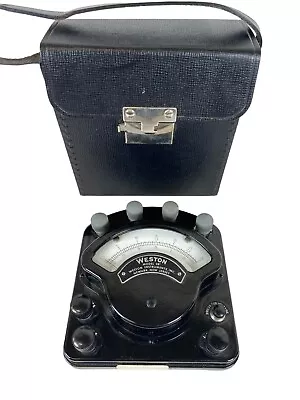 Weston Model 281 Portable Volt And Amp Meter In Hard Leather Case 1924-1954 VTG • $76.67