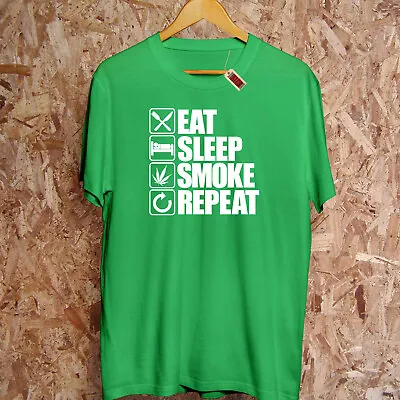 $26.22 • Buy Eat Sleep SMOKE Repeat T-Shirt Weed Cannabis THC CBD Stoner Vape Chill Hoodie