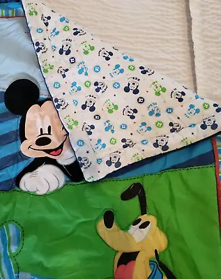 Disney Mickey Mouse Pluto Baby Comforter Quilt Blanket 31.5 X39'' • $13
