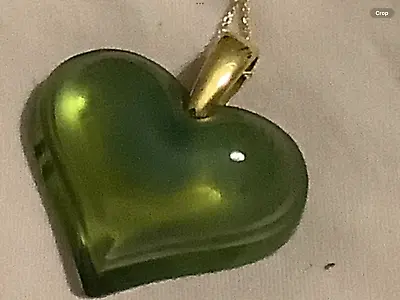Lalique Large Green Crystal Heart 9ct With Box And Authentication • £185