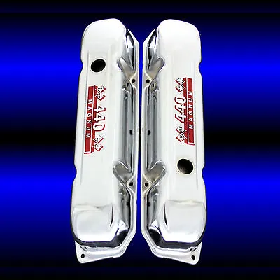 Valve Covers For 440 Mopar Dodge Engines 440 Magnum Emblems Chrome  • $94.99