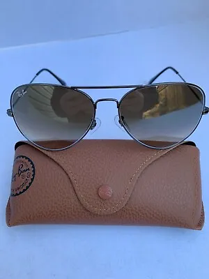 Ray-Ban Aviator Sunglasses 004/51 RB3026 62m Gunmetal Frames Brown Gradient Lens • $10.50