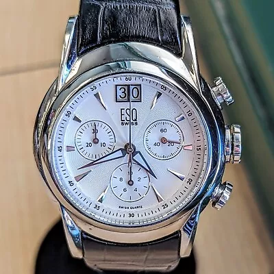 ESQ By Movado Swiss Chronograph Watch Date Indicator Ref. E5290 Wristwatch • $235