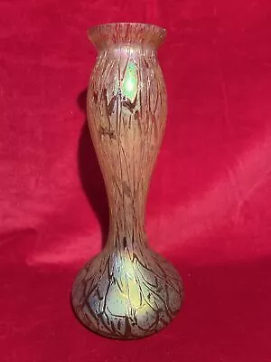 Kralik Glass Vase Iridescent Crackle Candia Art Nouveau Czechoslovakia (X) • £113.98