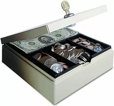 Drawer Safe Personal Security Box Steel Body 4 Compartment Money Coins Documents • $24.99