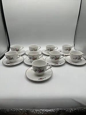 Set Of 9 Vintage Porcelain Espresso Cups And Saucers • $22.99