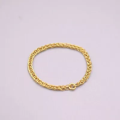 Pure 999 24K Yellow Gold Band Men Women Lucky Wheat Chain Ring  0.7g / US Size 7 • $123.03