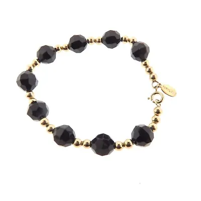 Vintage Park Lane Bracelet In Black Lucite Bead 7.5  • $22.99