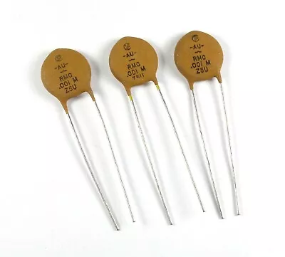 12pcs RMC Mallory Discaps .001uF 250v 20% Radial Ceramic Capacitor Z5U 102M • $21.22