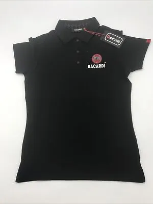 Bacardi Polo Shirt Women Medium Black..T207 • £7.12