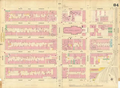 Sanborn NYC #84 Manhattan Midtown East Diamond District 1899 Old Antique Map • £225
