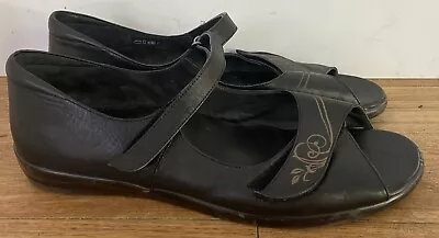 ZIERA [sz 45 / 13 ] Black Leather Sol Sandal   Rrp $229 • $55.30