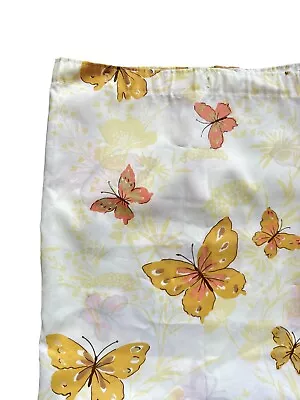 Vintage Hygiene Shower Curtain Yellow Orange Butterflies • $26.99