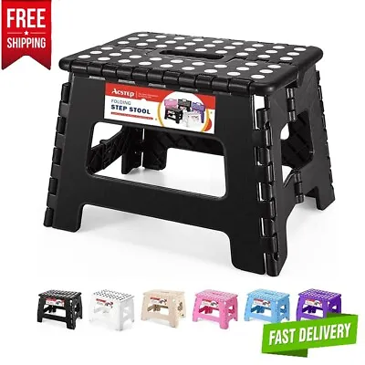 Folding Step Stool 9'' Tall Kids Step Stool Holds Up To 300 Lb Plastic Foldable • $19.99