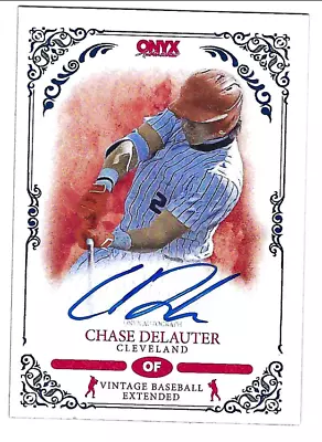 Chase Delauter 2022 Onyx Vintage Baseball Extended On Card Auto Blue Ink • $14.99