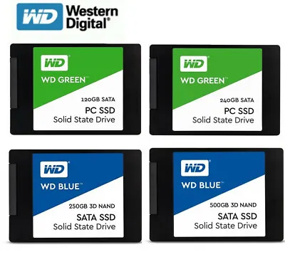 $39.95 • Buy SSD 120GB 240GB 500GB 1TB 2TB WD Green Blue Internal Solid State Drive HDD 2.5''