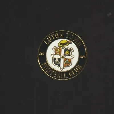 LUTON TOWN F.C. Black Club Crested Enamel Badge FREE POST UK • $6.53