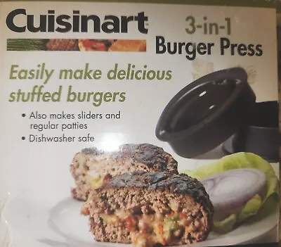 Cuisinart 3-in-1 Burger Press Patty Maker Burgers Sliders Stuffed Burgers NEW • $5