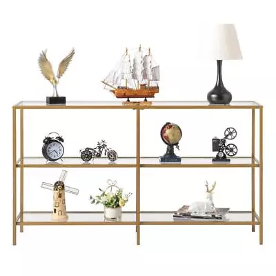 3-Tier Glass Console Sofa Table Modern Rectangular Entryway Table Living Room • $95.99