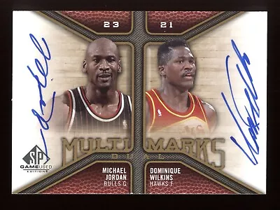 Michael Jordan Dominique Wilkins 2009-10 Sp Game Used Multi Marks Dual Auto Hof • $2872