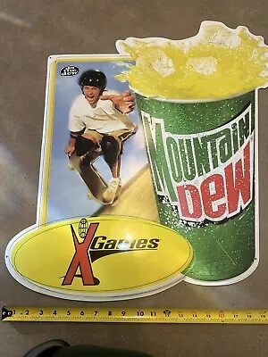 Mountain Dew X Games Skateboarding DO THE DEW Embossed Metal Sign Late 1990s • $49