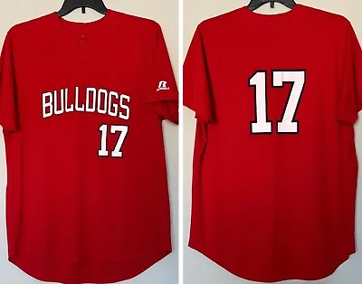 Georgia Bulldogs #17 Baseball Jersey Men’s Size Large Adult Red Button Shirt UGA • $15.49