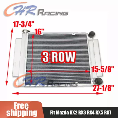 4 PASS Aluminum Radiator For Mazda RX2 RX3 RX4 RX5 RX7 S1 S2 With Heater Pipe MT • $160