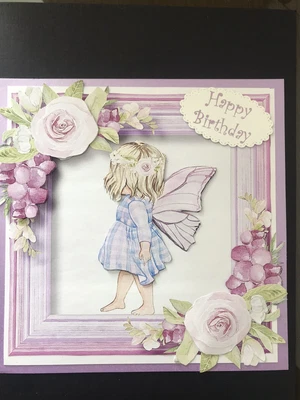 £2.60 • Buy Handcrafted  Female Flower Fairy Decoupage Card Topper  For Card Making