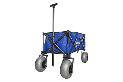 Blue Beach Trolley Authentic Balloon Wheels Cart Sand Buggy Wheel Foldable Wagon • $439