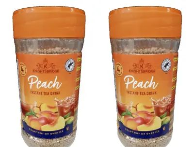 2 X 400g Knightsbridge Peach Instant Tea Drink Powder Hot Or Cold Iced Fruit • £12.97