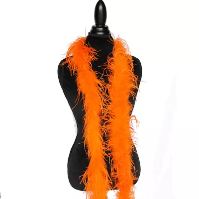 $45.95 • Buy Orange 1ply Ostrich Feather Boa Scarf Prom Halloween Costumes Dance Decor