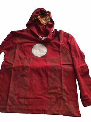 Marvel Boys Superhero Hoodie Long Sleeve Shirt With Mask Hood Iron Man Size 3T • $5.44