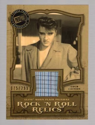 Elvis Presley 2007 Press Pass The Music *worn-pajamas* Gold Relic Card #075/299 • $39.99