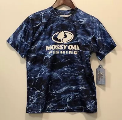 Mossy Oak Fishing Short Sleeve Rash Guard Blues Youth 14-16 New • $22