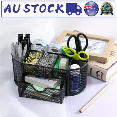 Desk Organizer Caddy 9 Compartments Office Home Supplies Pen Holder Storage AU • $17.90