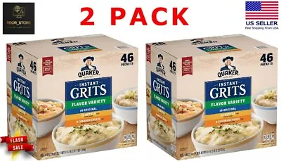 2 PACK Quaker Instant Grits Variety Pack (45.4 Oz. 46 Pk.) • £28.59